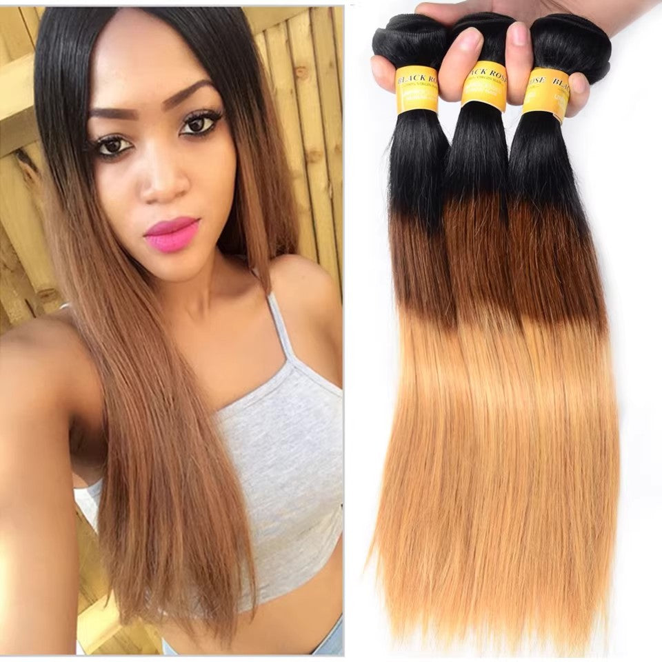 Ombre Human Hair Brazilian Straight 1B/4/27