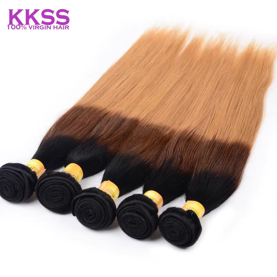 Ombre Human Hair Brazilian Straight 1B/4/27