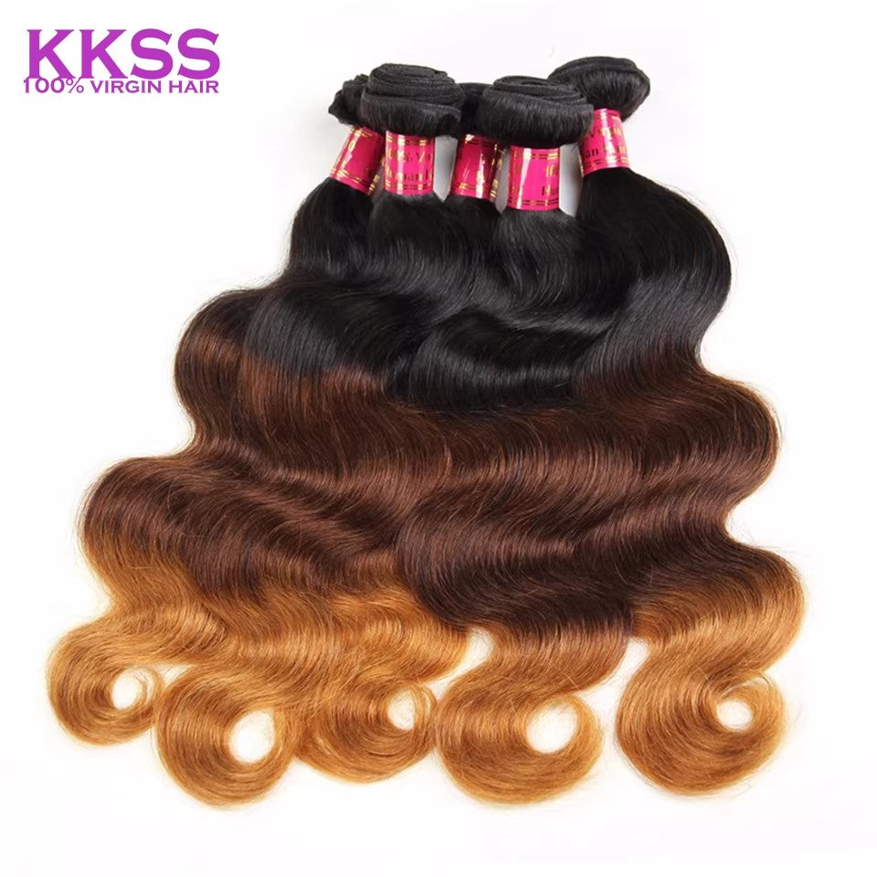 9A ombre human hair brazilian virgin Hair body wave bundles
