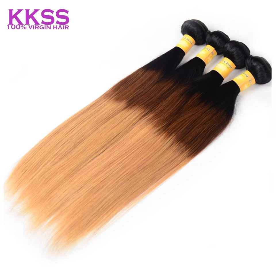 Ombre Human Hair Brazilian Straight 1B/4/27